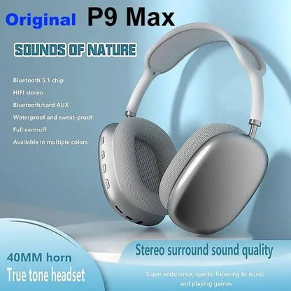 P9 Bluetooth Wireless Headphones | Noise Cancelling Over-Ear Headset with Mic